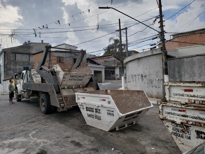 Aluguel de Caçamba para Construtora Vila Clementina - Aluguel de Caçamba de Entulho com Caminhão