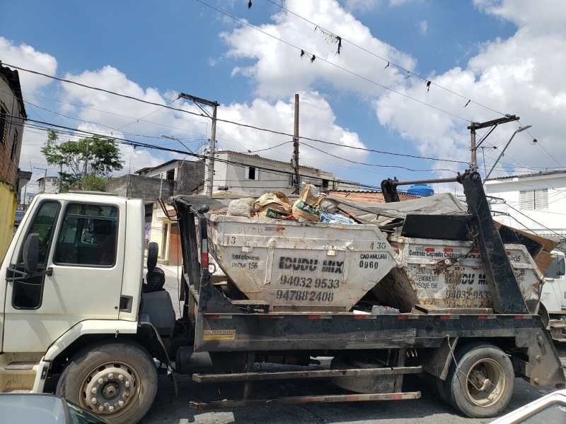 Caçamba Estacionária de Entulho com Caminhão Ipiranga - Caçamba Estacionária de Entulho para Demolição